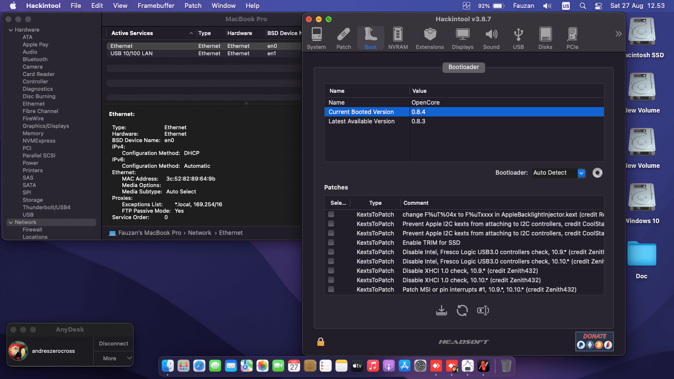 HP 15 AY103DX [KabyLake   Intel HD 620 + I2C + Touchscreen]   OpenCore 9